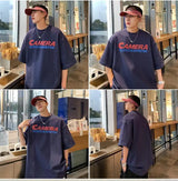 Vaporwave Chrome logo – American Retro Simple Five Quarter Sleeve Trendy Letter Prin