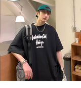 Korean style new Hong Kong style trendy letter printed short-sleeved trend loose and versatile casual couple half-sleeved top