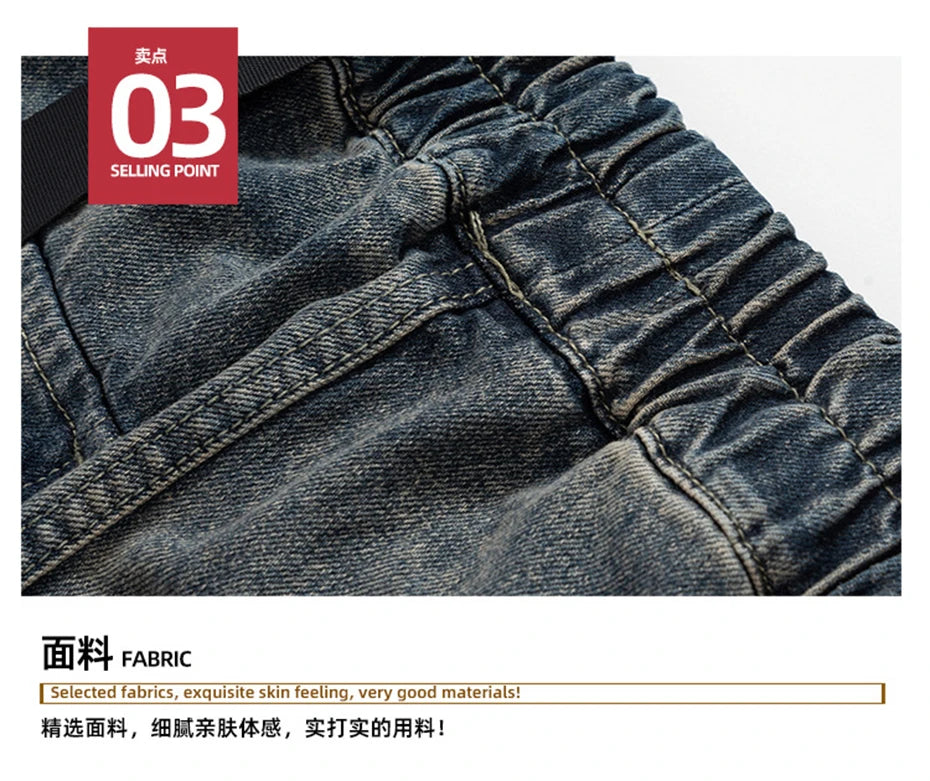 baggy jeans side pocket loose denim pants men luxury designer fashion harajuku streetwear baggy jeans trousers unique jeans style 2288