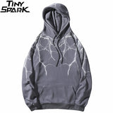 Hip Hop Lightning Hoodie Sweatshirt Men Harajuku Streetwear Hooded Pul