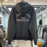Cybernetic hoodie with glitch-inspired graphics