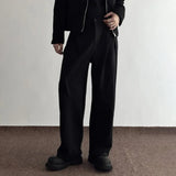 mens trousers pleated business casual pants autumn solid color all match simple commuting straight pants mens clothing 2024 unique default style 166