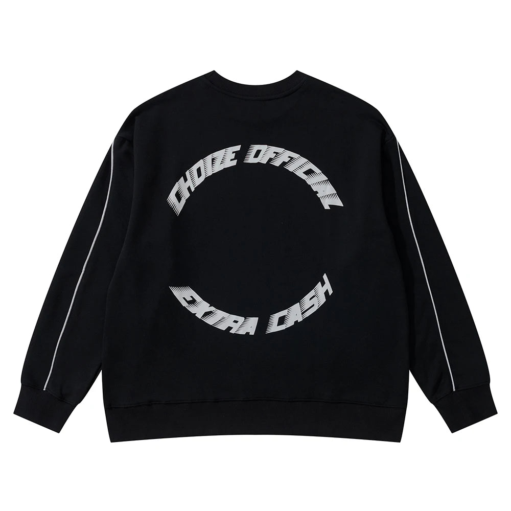 Glitchcore Graphic tee – 3M Reflective Letter Print Long Sleeve Cotton Tshirts Unisex