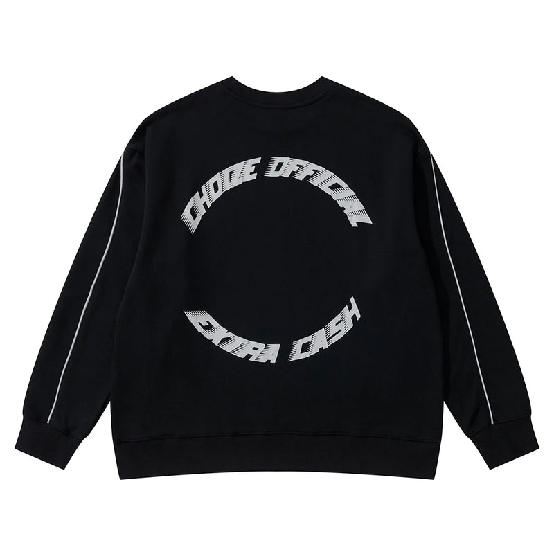 Glitchcore Graphic tee – 3M Reflective Letter Print Long Sleeve Cotton Tshirts Unisex