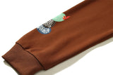Cactus Jack Letter Brown Fleece Hooded Sweatshirts For Men High Street