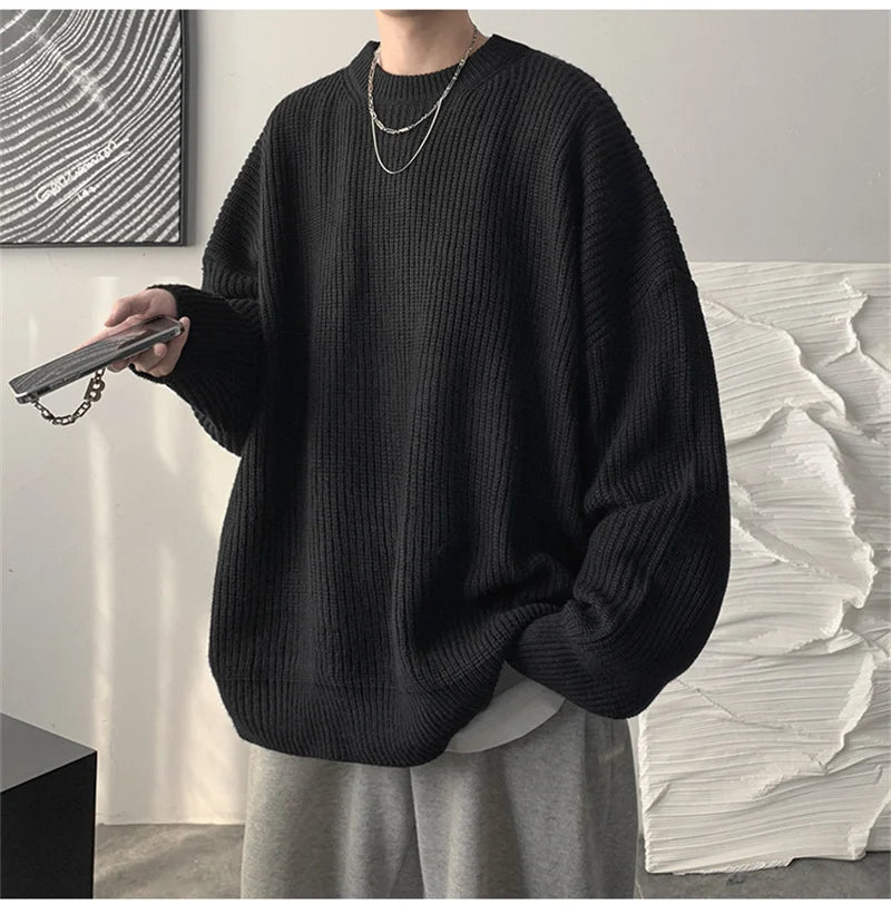 bold fire sweater, layered fit piece, aesthetic soft knit grunge sweater for cozy streetwear