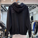Retro techwear hoodie with neon circuit print