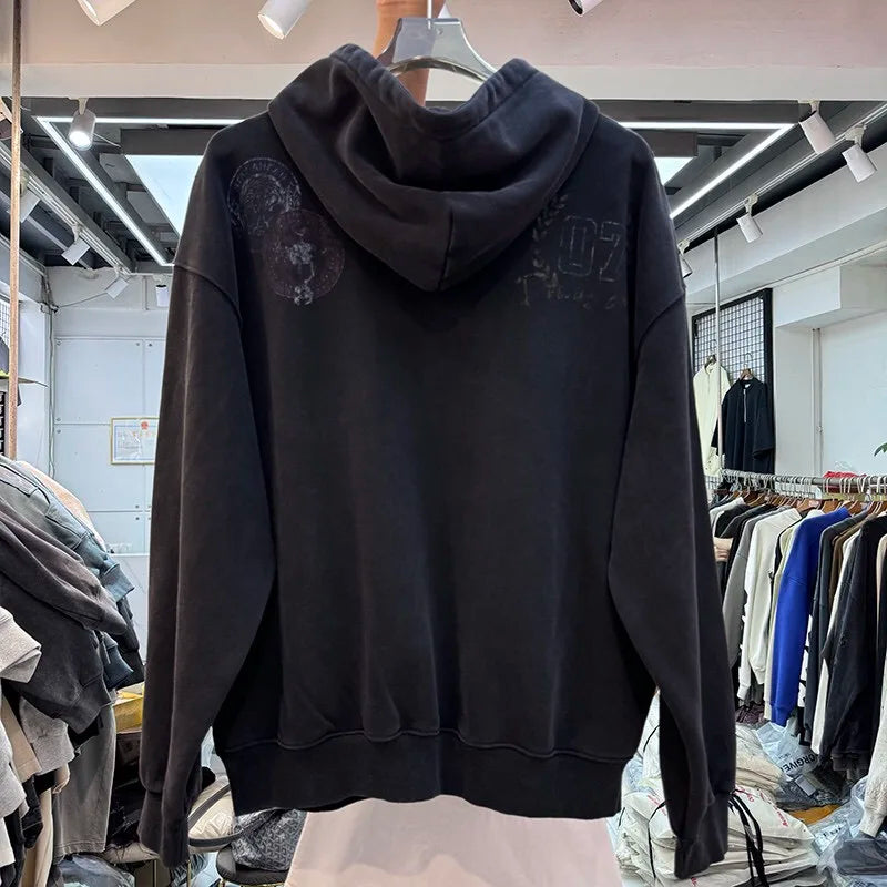 Retro techwear hoodie with neon circuit print