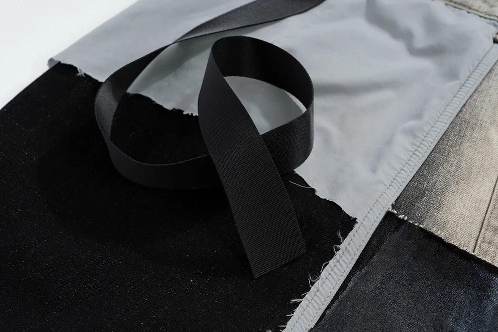 ro style ribbons patchwork gradient stacked wax pants unisex straight streetwear baggy y2k flare jeans oversized loose cargos 2 unique cargo style 675