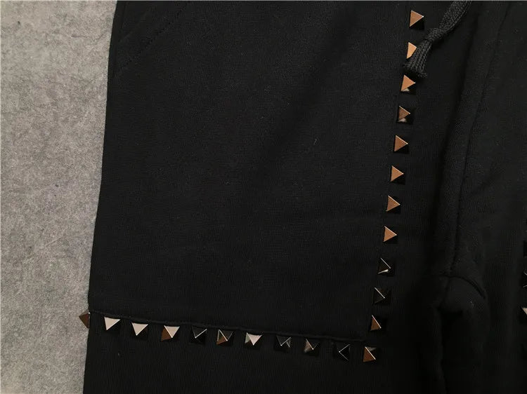 high new novelty cotton luxury men metal rivets pockets comfortable classic paisley 4 white casual pants sweatpants thicken m2 unique joggers style 4350
