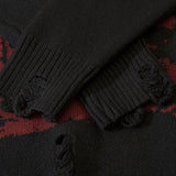 ripped goth women y2k men sweaters vintage black oversized knitted sweater harajuku anime fashion winter 2023 knit tops pullover trendy hip hop style outerwear, unique limited edition hoodie, Y2K vintage urban hoodie