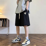 summer mens letter appliques waffle shorts baggy running wide leg casual short pants solid drawstring gym straight y2k shorts summer street shorts