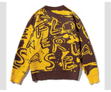 rainbowtouches mens sweater street wear cartoon printing graffiti pullover vintage knitted sweater couples spring and autumn high quality cotton pullover, streetwear fashion hoodie, unique limited edition hoodie