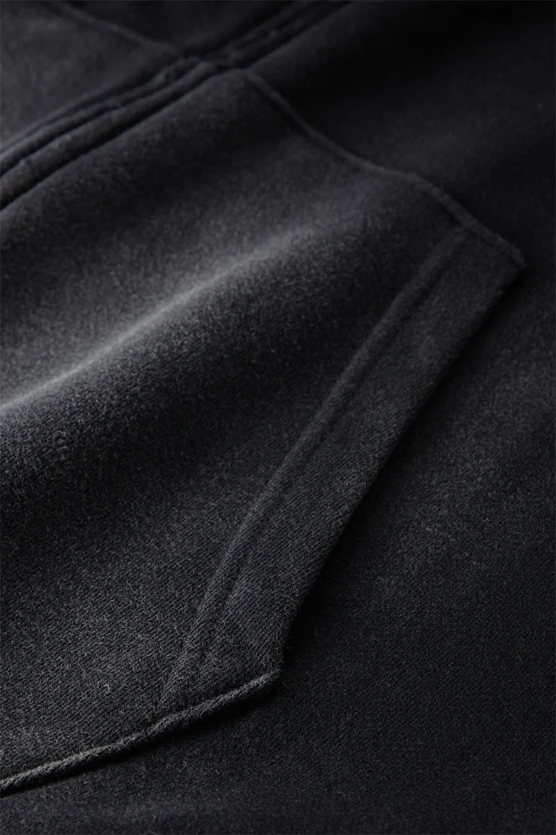 sadcore aesthetic drop featuring mens oversize long sleeve washed double zipper cardigan hoodies loose plus plush gradient womens hooded pullovers winter