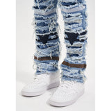destroied ripped denim jean pants men distressed washed patchwork biker jeans fashion moustache high street slim pants joggers sporty tapered joggers