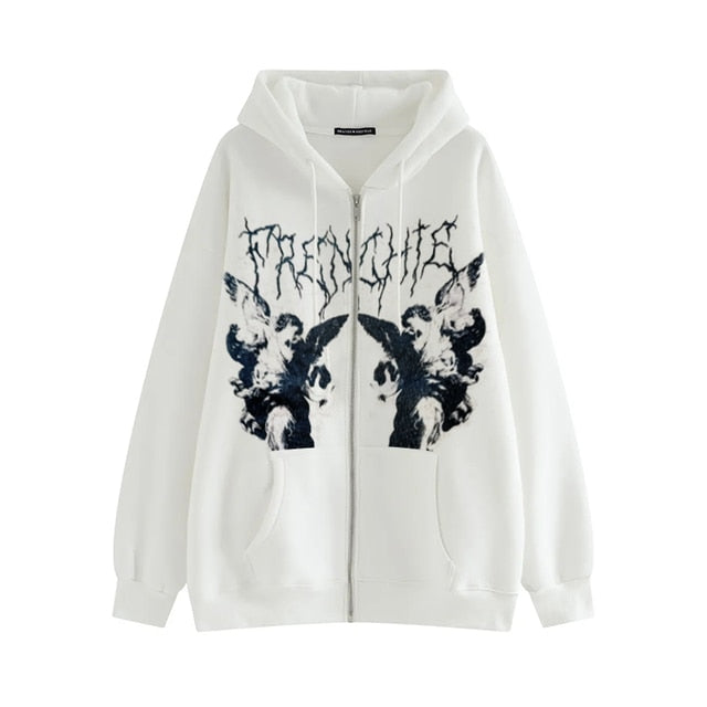 "New World" Graphic Unisex Streetwear Vintage Women Men Y2K Hoodie
