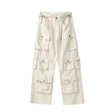 high street y2k men set casual loose lapel jacket hip hop multi pocket overalls 2 piece spring autumn fashion couple suit trend unique default style 4607