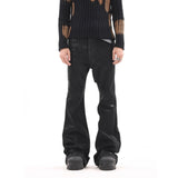 european and american street batik black paint coat wide jeans pants fashionable baggy contoured distressed flared denim jeans urban skinny jeans