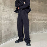 men 2 pieces sets corduroy short jacket wide leg pant suits korean streetwear fashion loose casual retro coat baggy trousers relaxed fit shorts