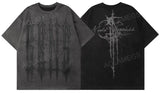 Sadcore Vintage print – Men Street T Shirts Artistic Logo Design Suede Short Sleeves