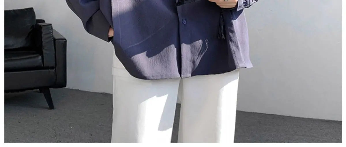 Shirts for men spring and autumn style national fashion design loose and versatile large size