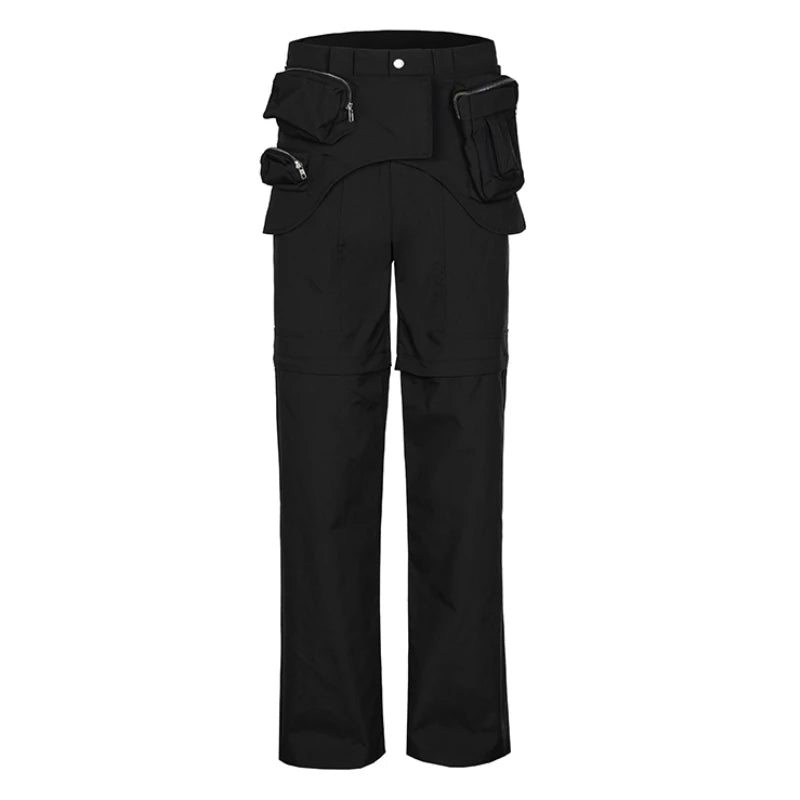 fashion detachable pants streetwear mens new casual hip hop streetwear cargo pocket tactical trousers straight joggers men pants unique joggers style 1629