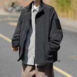 Outdoor Mens Charge Jacket Retro Loose Stand Collar Waterproof Tooling