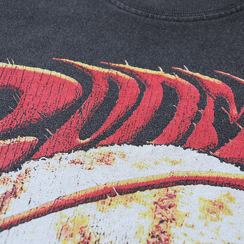 Vintage Retro High-Street Rodman Portrait Print Cotton Hip-Pop Casual Tops T-Shirt