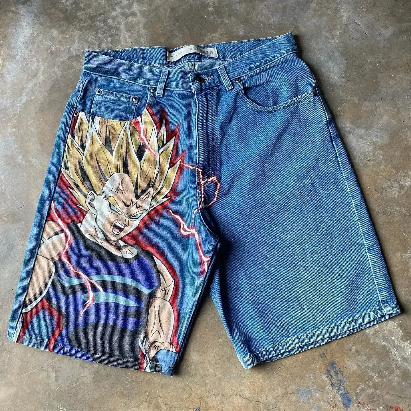 popular casual rem print sweatpants fashion y2k baggy jeans wide leg denim shorts pants harajuku streetwear trouser men clothing unique joggers style 4942