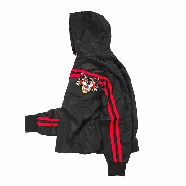 New 2022 Warm Winter Luxury Men Embroidered leopard Zipper Casual Mess Inside Windbreaker With Hoody Trench Jackets Coat #A457