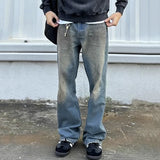 vintage blue dirty baggy jeans men hi street straight denim pants streetwear hip hop loose jeans trousers unique jeans style 1431