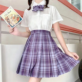 Jk Uniforms Gyaru School Uniform for Girl Student Pleated Skirt Uniform Set Women Short Sleeve Bow Tie Seifuku Japanese Style