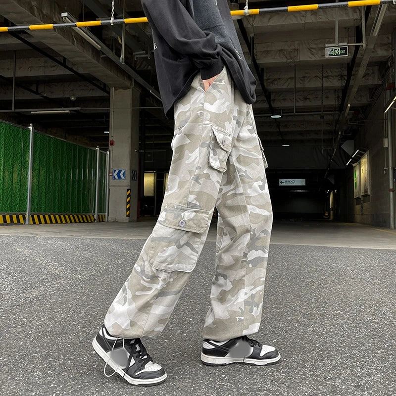 2023 new fashion side pocket camouflage baggy men cargo pants tactical clothing hip hop casual long trousers pantalones hombre military streetwear pants