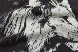 Trapwear Oversized shirt – 2024 Summer Vintage Fashion Charcoal Black Split Print Sheep