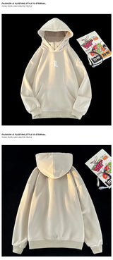 2024 Spring Half Zip Large Size Hooded Sweatshirts Korean Mens Pullove