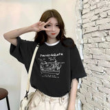 Glitchcore Oversized shirt – Summer Japanese Girly Cotton Short Sleeved T Shirt For Women
