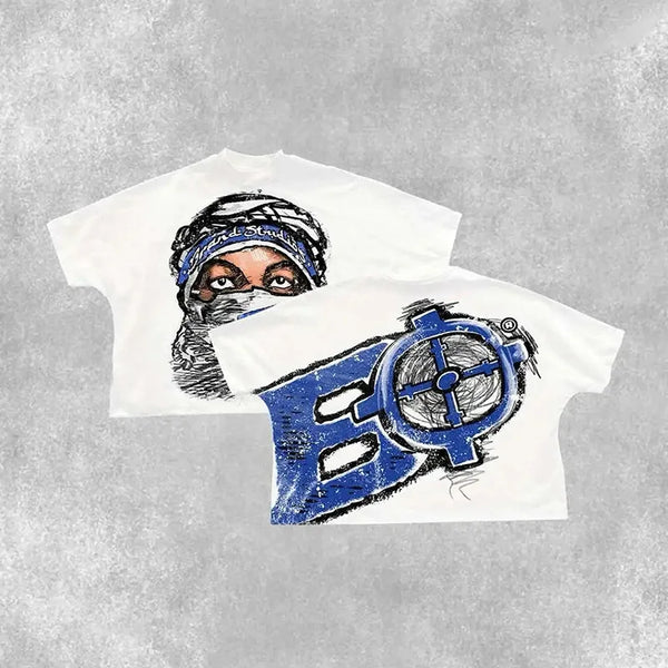 anime techwear flame shirt with pastel burn and sketch overlay