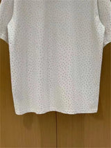 BALCG Style Original Heavy duty Starry Sky Washed Olded Starry Sky Rhinestone Oversized Loose Short sleeved T-shirt White
