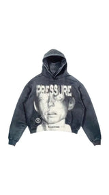American Street Lettering Portrait Printed Wash Hoodie Men Winter Y2K