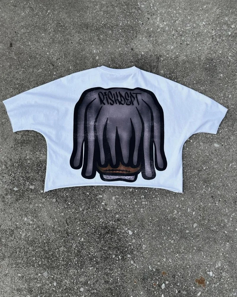Grunge Oversized shirt – Street Fashion Harajuku Retro Trendy Brand Tops Men Y2K Goth