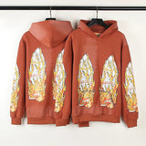 Graffiti Mud Dyed Pullover Fleece Hooded Sweatshirts For Men And Women