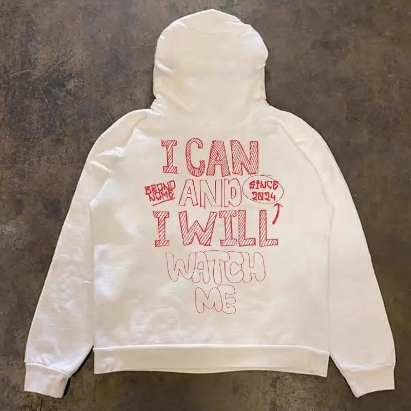 Autumn Winter American Niche Letter Print Versatile Velvet Hooded Sweatshirt Fashionable Ins Couple Design Thickened Jacket Top