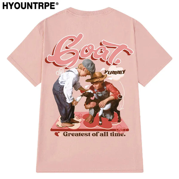 Glitchcore Aesthetic piece – Harajuku Anime Printed Streetwear T Shirt Mens Hip Hop T Shi