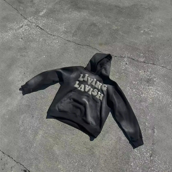 Y2k Winter Long Sleeved Hoodie Sweatshirt Oversized Winter Clothes Streetwear Y2k Vintage Punk Graffiti Print Top School Ootd