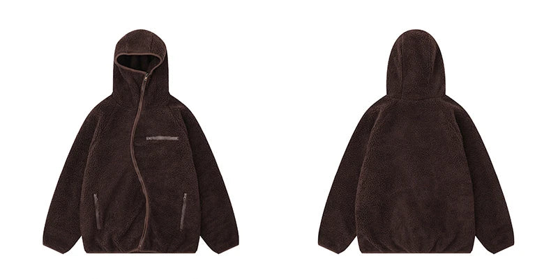 high street fleece hooded jackets and coats new casual warm hoodies hairy curved zipper outerwear streetwear winter men nan j - variant style 9232eb for streetwear fashion