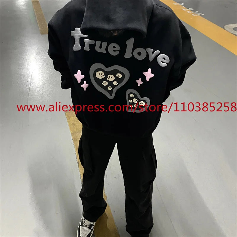 Autumn And Winter American Heavyweight Vintage Long Sleeved Fleece Hoo
