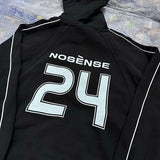 Hip-hop fashion hoodie with gold bling-inspired print