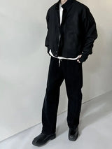 Autumn and Winter Korean Grey Stand Up Collar Jacket for Men's Trendy Ins Loose and Versatile Design Y2K Zipper Short Coat