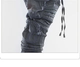 vintage motorcycle trousers joggers mens asymmetric straped pleated cross pants function elastic waist trousers unique joggers style 4608