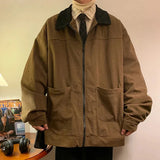 American Retro 2024 Mens Bomber Jacket Windbreaker Casual Handsome Zip